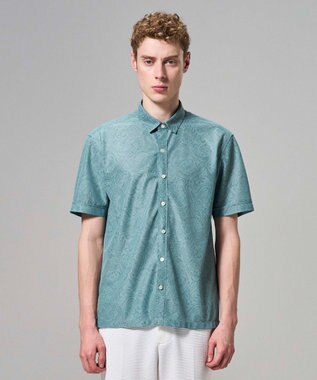 JOSEPH HOMME 【新柄】ヨシタレース　レギュラーカラー半袖シャツ スモーキーグリーン系