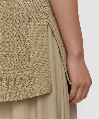 JOSEPH オープンコットンニット　ポロトップ Cactus