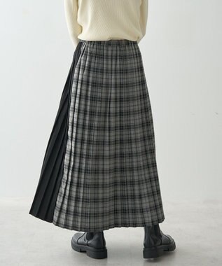 AMERICAN HOLIC シャギーチェックプリーツスカート Green