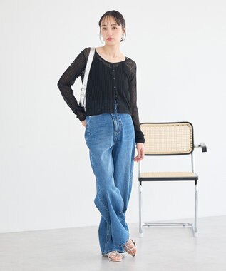 earth music&ecology ウエストアシメデニムパンツ Medium Indigo