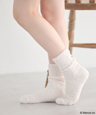 earth music&ecology 【予約】miffy/earth タグ付モコモコソックス アイボリー