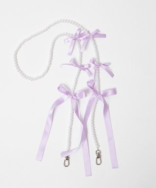 WEGO リボンビーズストラップ ライトパープル