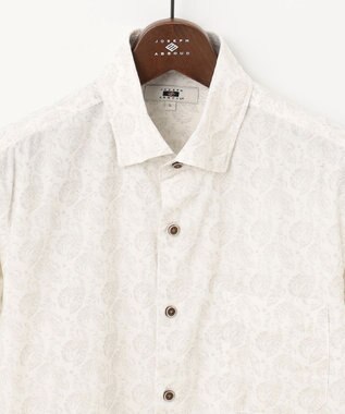 JOSEPH ABBOUD 【ソフトな着心地】ペイズリー柄 コーデュロイシャツ ホワイト系6