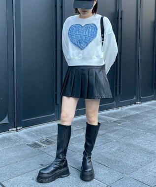 WEGO デニムワッペンプルオーバー ホワイト