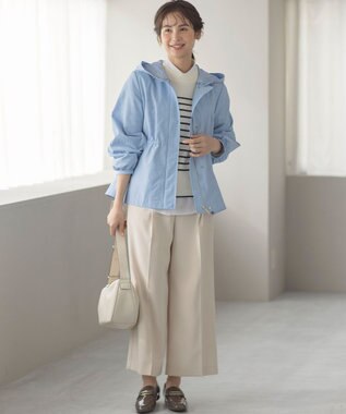 組曲 L 【2WAY】フード付き ライトアウター サックスブルー系