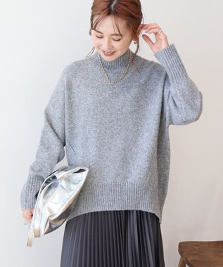 AMERICAN HOLIC モックネックコクーンニットプルオーバー Gray Mixture