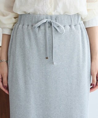 Green Parks 楽ちんＩラインリブスカート Gray Mixture