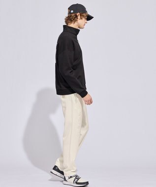 PW CIRCULUS 【MEN】ハーフジップ 裏毛スウェットトップス ゴルフ ブラック系