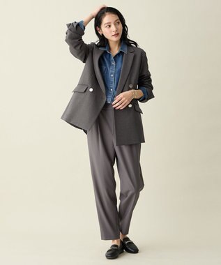 ANY L ウーリッシュＷブレストジャケット チャコール