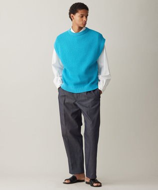 UNFILO MENS メッシュ ニットベスト [24年春夏商品] ターコイズ