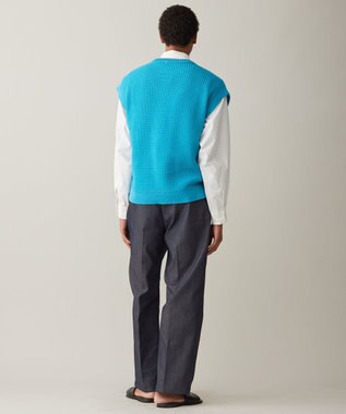 UNFILO MENS メッシュ ニットベスト [24年春夏商品] ターコイズ
