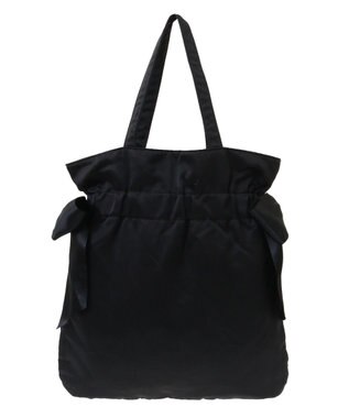 Maison de FLEUR ダブルリボンギャザートートバッグ Black