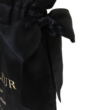 Maison de FLEUR ダブルリボンギャザートートバッグ Black