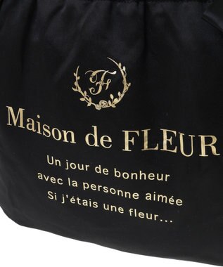 Maison de FLEUR ダブルリボンギャザートートバッグ Black