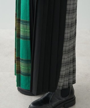 AMERICAN HOLIC シャギーチェックプリーツスカート Green