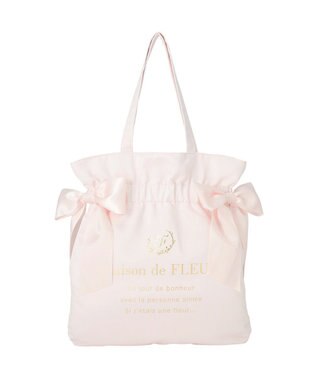 Maison de FLEUR ダブルリボンギャザートートバッグ Pink