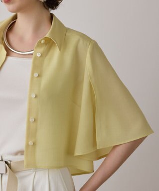 GRACE CONTINENTAL フレアスリーブシャツ イエロー