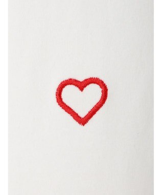 Green Parks ・Ｄｏｕｂｌｅ　Ｆｌａｇｓ　ハート刺繍ロンＴ Ivory