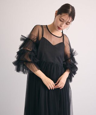Green Parks ・Ｒａｉｌｍｅ　チュールワンピース（インナーＯＰ付） Black
