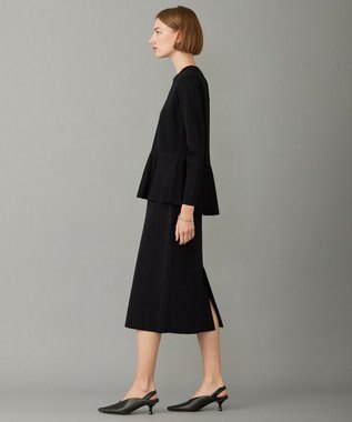 ICB 【洗える】シンセティックヤーンスムース ニットスカート ブラック系