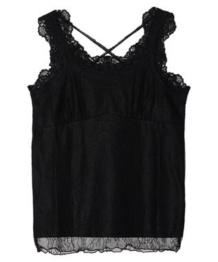 earth music&ecology 総レースキャミソール Black