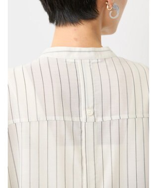 AMERICAN HOLIC イージーケア＋接触冷感　Ｗポケットシャツチュニック Stripe Ivory