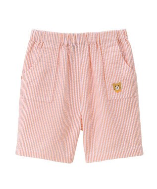 MIKI HOUSE HOT BISCUITS 【80-120cm】サッカー素材 5分丈パンツ オレンジ