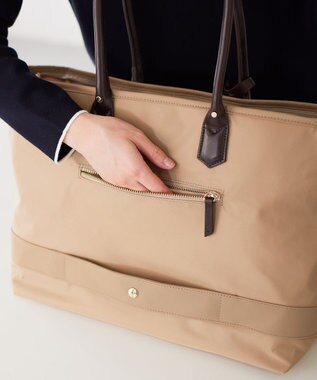 J.PRESS LADIES 【WEB限定・A4サイズ収納可】 ナイロントラベル トート バッグ ベージュ系