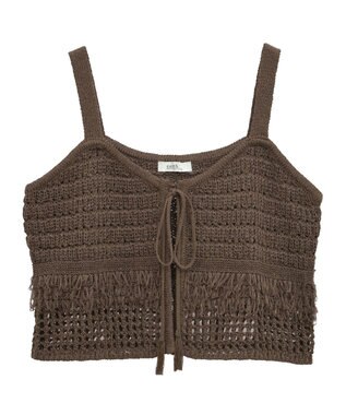 earth music&ecology フリンジニットビスチェ Brown