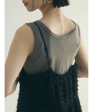 Green Parks armonia.フェザージャガードキャミワンピース Black