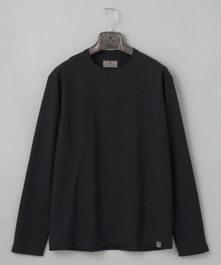 GOTAIRIKU ジャケットのインナーに最適【WEB&一部店舗限定】キレイ目 鹿の子 ビズ長袖Tシャツ ブラック系