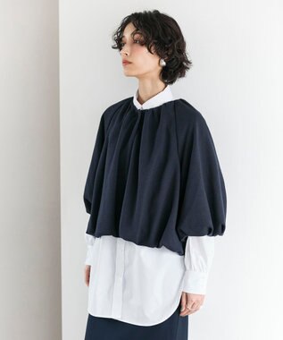 #Newans 【セレモニーにも/洗濯機可】バルーンヘムライトブルゾン​ ネイビー