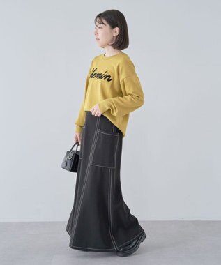 Green Parks 洗える　さがら刺しゅうロゴニットプル Light Green