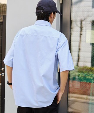 WEGO 【ユニセックス着用ITEM】オックスフォードダメージアップリケシャツ（SS） ブルーストライプ