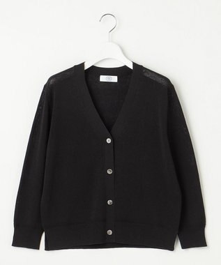 J.PRESS LADIES S 【洗える】リノナチュール Vネック カーディガン ブラック系