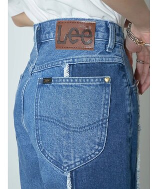 earth music&ecology Ｌｅｅ×ｅ．ｍ．ａ．ｅ　切替デニムフレアパンツ Indigo