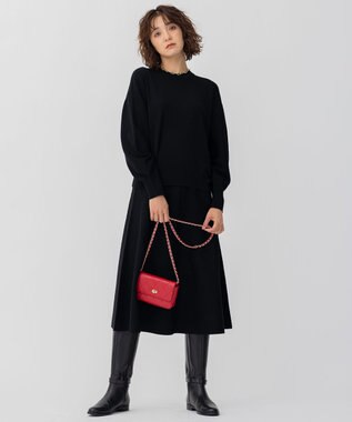 23区 ウールブレンド ニットスカート ブラック系