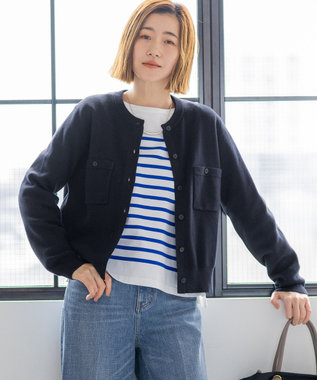 23区 【滝沢眞規子さん着用】コットンカシミヤ ポケット カーディガン