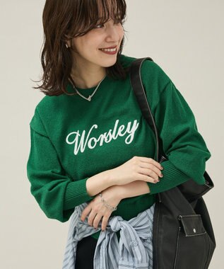 Green Parks ブークレ－ロゴニットプルオーバー Green