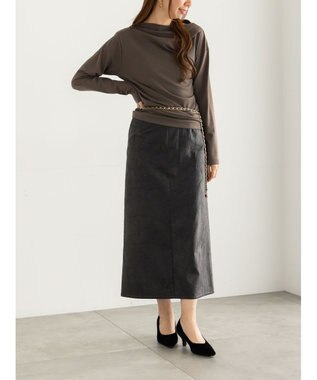 Te chichi スムースアシメロングスリーブプルオーバー《2025Autumn catalog vol.2 item》 カーキ