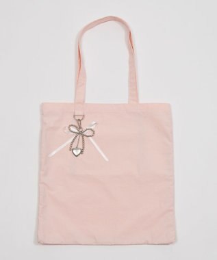 WEGO チャーム付きA4トートバッグ ライトピンク