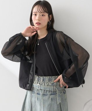 earth music&ecology メッシュブルゾン Black