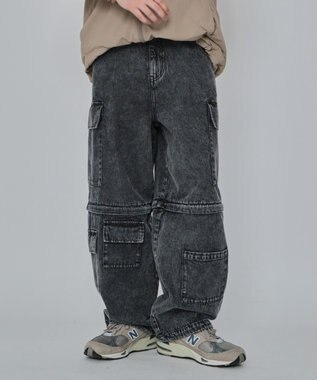 WEGO 2WAYマルチデニムカーゴパンツ デニムブラックソノタ