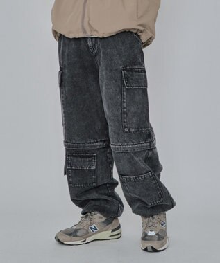 WEGO 2WAYマルチデニムカーゴパンツ デニムブラックソノタ