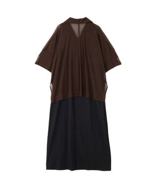 YECCA VECCA 【2点SET】シアーポロシャツ×キャミワンピース Brown
