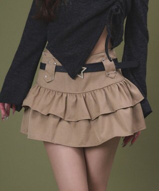 WEGO スターベルト付きティアードスカパン