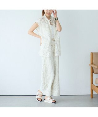 MODE ET JACOMO <carino>厚底ビジューバックルサンダル アイボリー