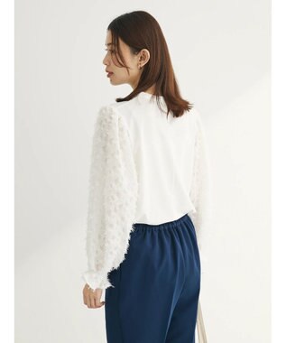 Green Parks 袖ジャガードドッキングプルオーバー Off White