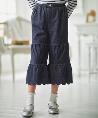 組曲 KIDS 【150-160㎝】ティアードデニムパンツ
