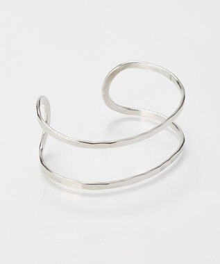 Phoebe 【金属アレルギー対応】2ラインテクスチャーワイドカフバングル　シルバー/ニッケルフリー シルバー